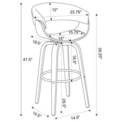 Zion Upholstered Swivel Bar Stool Walnut and Black - 100205