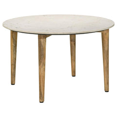 Aldis Round Marble Top Coffee Table White and Natural - 703718