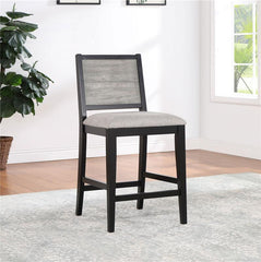 Elodie Upholstered Padded Seat Counter Height Dining Chair Dove Grey and Black (Set of 2) - 121229