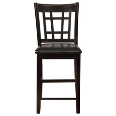 Lavon Upholstered Counter Height Stools Black and Espresso (Set of 2) - 102889