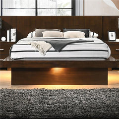 Jessica Wood Queen LED Panel Bed Cappuccino - 200711Q