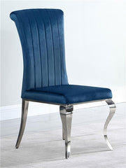 Betty Upholstered Side Chairs Teal and Chrome (Set of 4) - 105076