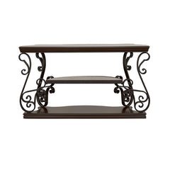 Laney Scrollwork Entryway Sofa Console Table Deep Merlot - 702449