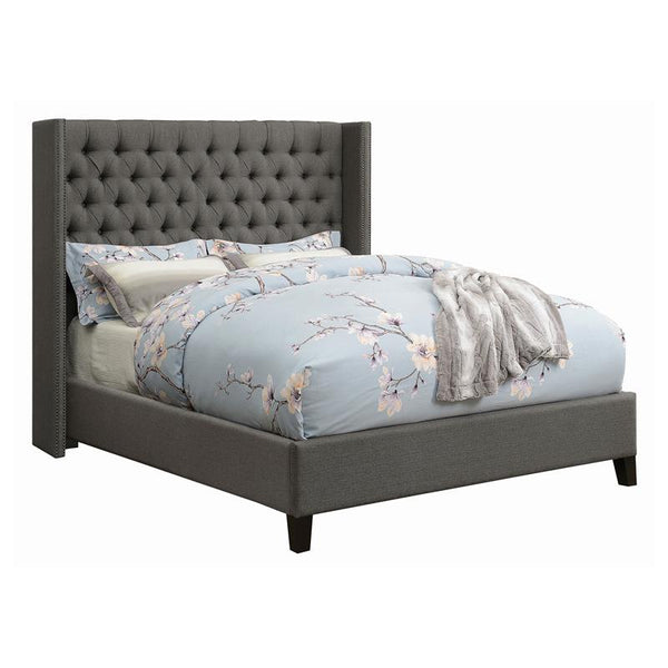 Bancroft Upholstered California King Wingback Bed Grey - 301405KW