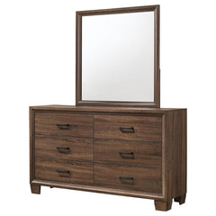 Brandon 6-drawer Dresser with Mirror Medium Warm Brown - 205323M