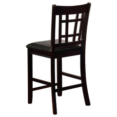 Lavon Upholstered Counter Height Stools Black and Espresso (Set of 2) - 102889