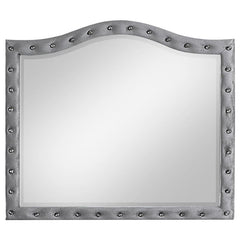 Deanna Button Tufted Dresser Mirror Grey - 205104
