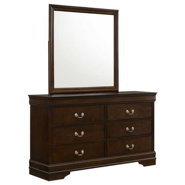 Louis Philippe 6-drawer Dresser with Mirror Cappuccino - 202413M