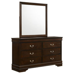 Louis Philippe 6-drawer Dresser with Mirror Cappuccino - 202413M