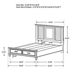 Franco 4-piece Queen Bedroom Set Distressed White - 205330Q-S4