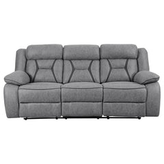 Higgins 3-piece Upholstered Motion Reclining Sofa Set Grey - 602261-S3