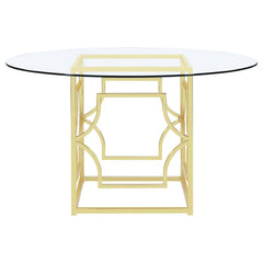 Starlight Round Glass Top Dining Table Clear and Brass - 192641BG