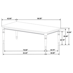 Willowbrook Rectangular Wood Dining Table Chestnut - 108111