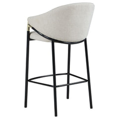 Chadwick Sloped Arm Bar Stools Beige and Glossy Black (Set of 2) - 183437