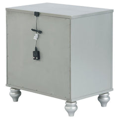 Gunnison 2-drawer Nightstand Silver Metallic - 223212