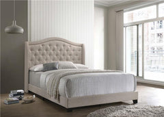 Sonoma Upholstered Eastern King Wingback Bed Beige - 310073KE