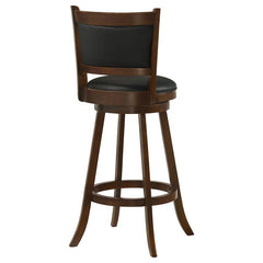 Broxton Upholstered Swivel Bar Stools Chestnut and Black (Set of 2) - 101920
