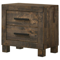 Woodmont 2-drawer Nightstand Rustic Golden Brown - 222632