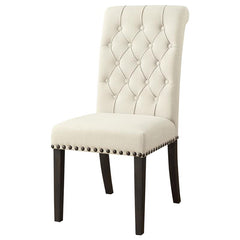 Alana Upholstered Side Chairs Beige and Smokey Black (Set of 2) - 107286