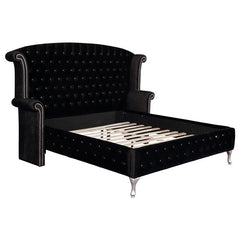 Deanna Upholstered California King Wingback Bed Black - 206101KW