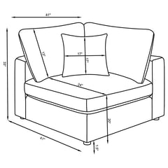 Serene Upholstered Corner Beige - 551322
