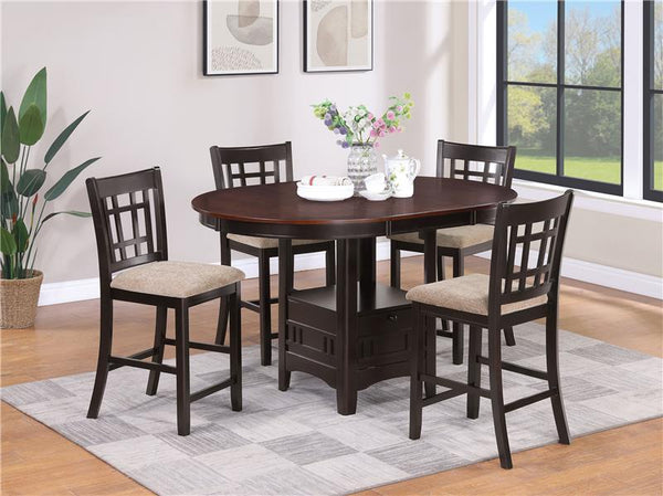 Lavon 5-piece Counter Height Dining Room Set Light Chestnut and Espresso - 105278-S5
