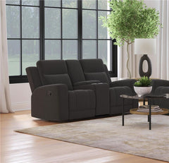 Brentwood Upholstered Motion Reclining Loveseat Black - 610285