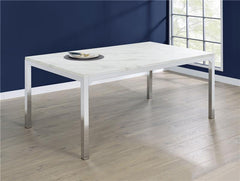 Athena Rectangle Dining Table with Marble Top Chrome - 110101