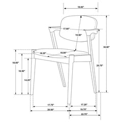 Malone Dining Side Chairs Brown and Dark Walnut (Set of 2) - 105352