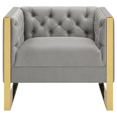Eastbrook Velvet Upholstered Tufted Accent Chair Grey - 509113