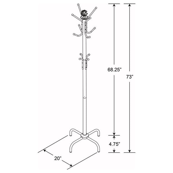 Collier 12-hook Coat Rack Black - 2019