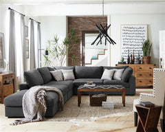 Serene 4-piece Upholstered Modular Sectional Sofa Charcoal - 551324-SETA