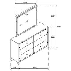 Larue 6-drawer Dresser with Mirror Silver - 224493M