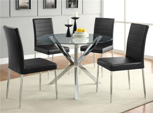 Vance Glass Top Dining Table with X-cross Base Chrome - 120760