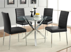 Vance Glass Top Dining Table with X-cross Base Chrome - 120760