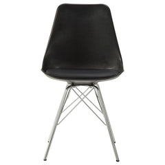 Juniper Armless Dining Chairs Black and Chrome (Set of 2) - 102682