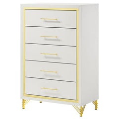 Lucia 5-drawer Bedroom Chest White - 224735