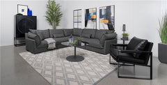 Sasha Upholstered RAF Chair Barely Black - 551684RAF