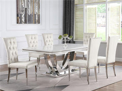 Kerwin Tufted Upholstered Side Chair (Set of 2) White and Chrome - 111102