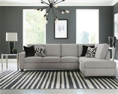 Whitson Upholstered Track Arm Sectional Chaise Sofa Stone - 509766