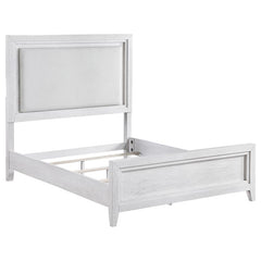Marielle California King LED Panel Bed Distressed White - 224841KW