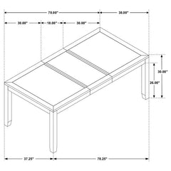 Elodie 5-piece Dining Table Set with Extension Leaf Grey and Black - 121221-S5