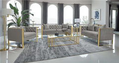 Eastbrook 3-piece Velvet Upholstered Tufted Sofa Set Grey - 509111-S3