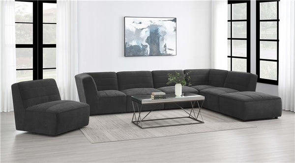 Sunny Upholstered Armless Chair Dark Charcoal - 552081