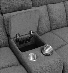 Bahrain Upholstered Power Sofa Charcoal - 609541P