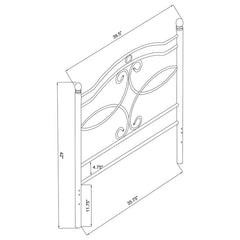 Callie Metal Twin Open Frame Headboard Matte Black - 450102T