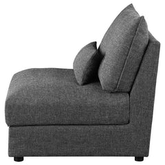 Sasha Upholstered Armless Chair Barely Black - 551681