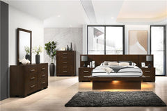 Jessica 6-piece California King Bedroom Set Cappuccino - 200711KW-S6P