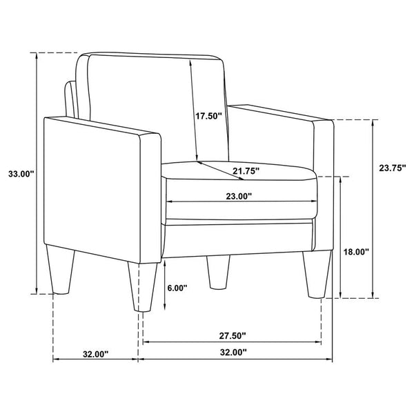 Ruth 3-piece Upholstered Track Arm Sofa Set Grey - 508365-S3
