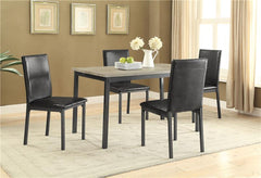 Garza 5-piece Dining Room Set Weathered Grey and Black - 100611-S5